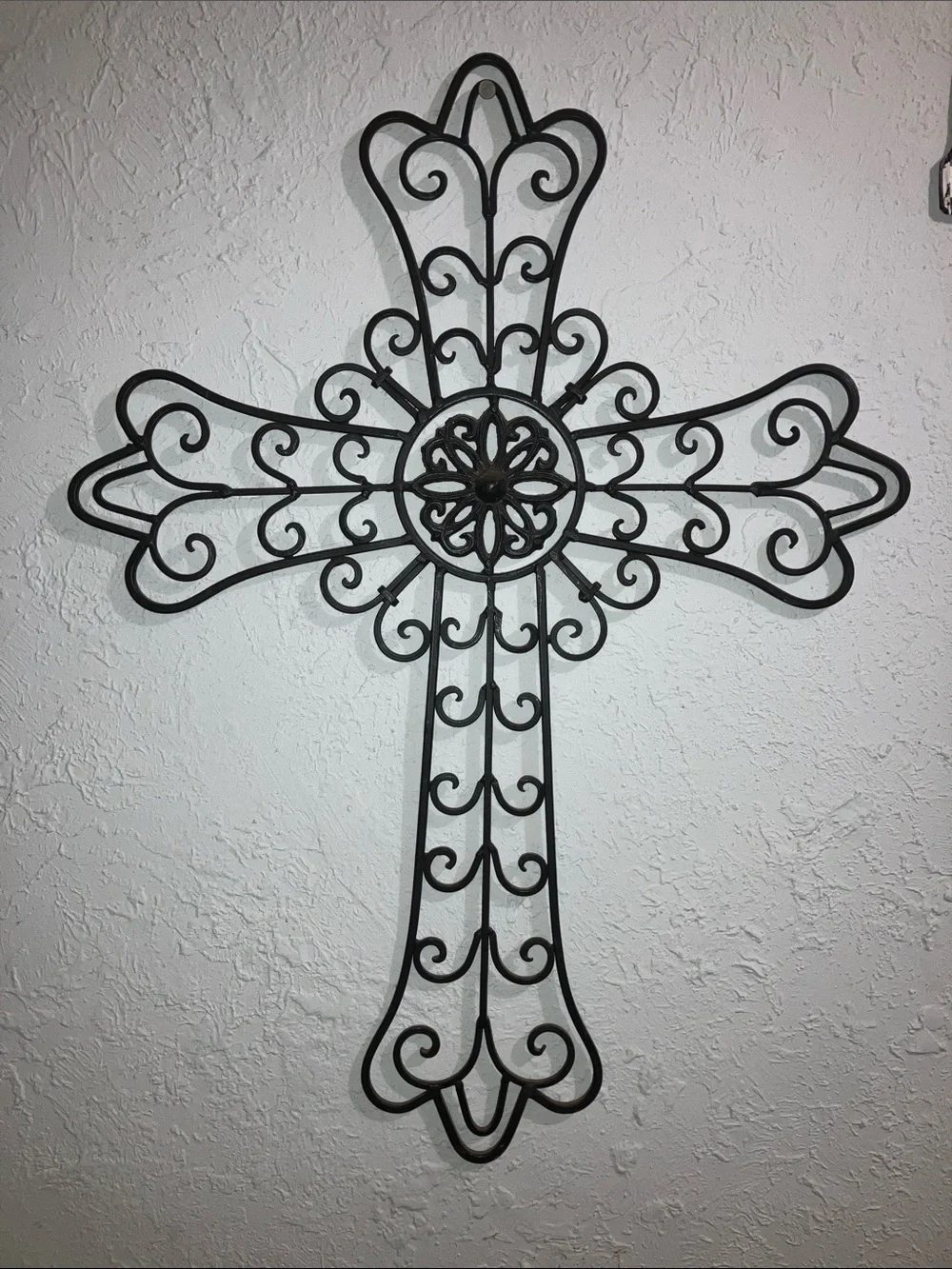 Source Unknown Black Ornate Metal Cross Wall Décor